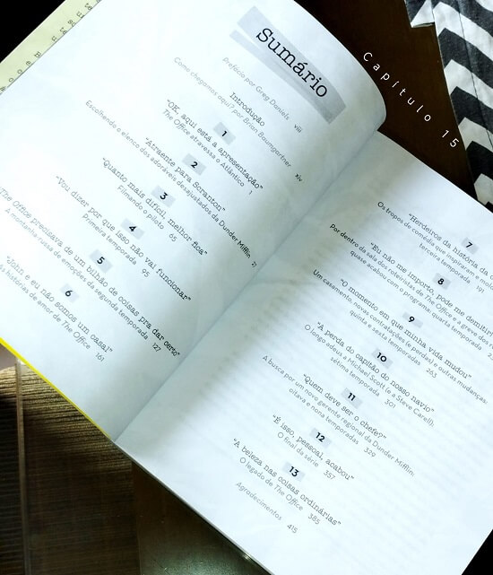 sumario do livro the office Foto com a imagem do sumário do livro