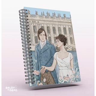 Presentes literarios caderno com a capa de orgulho e preconceito